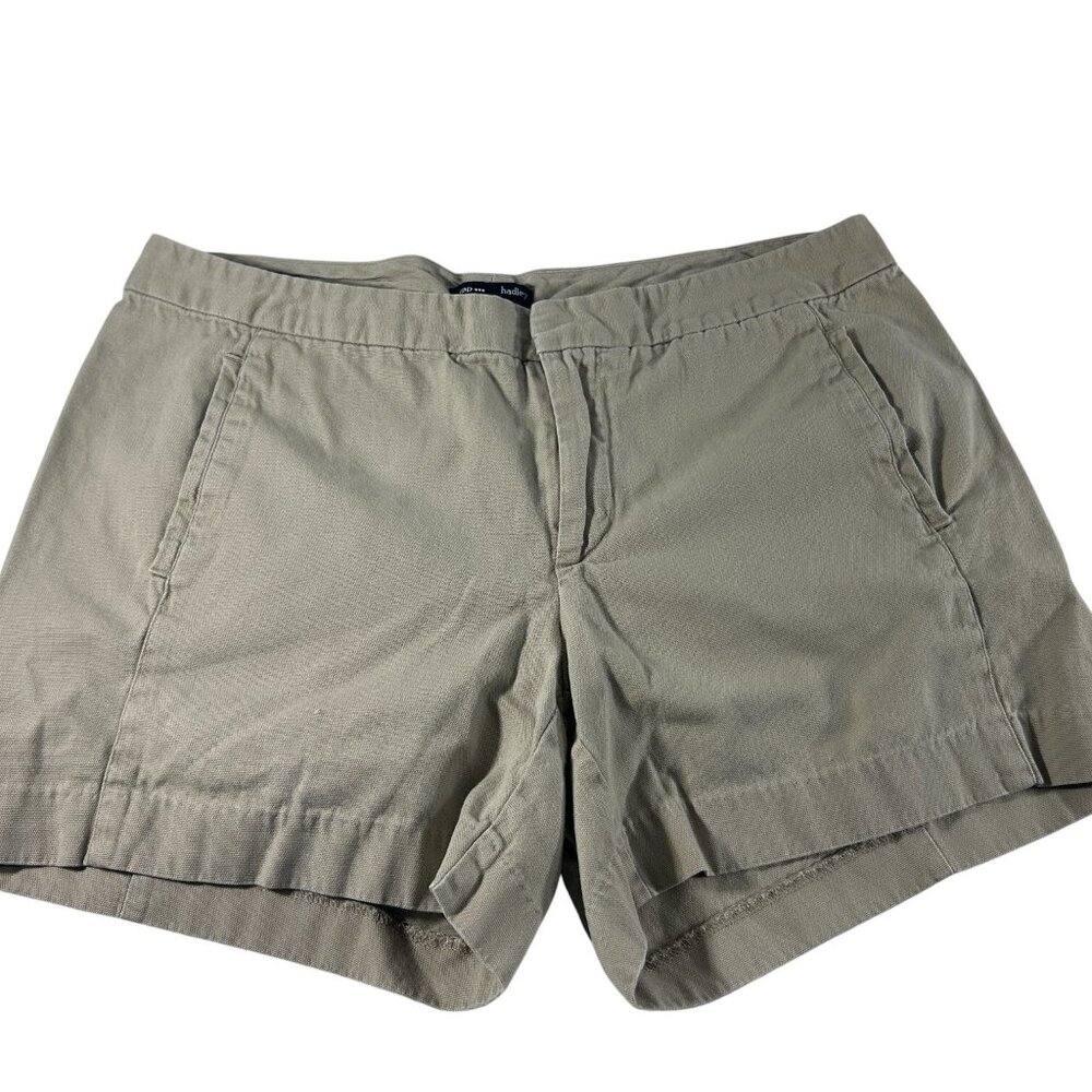 Gap Hadley Womens Size 10 Khaki Shorts Chino Cotton Blend Zip Fly